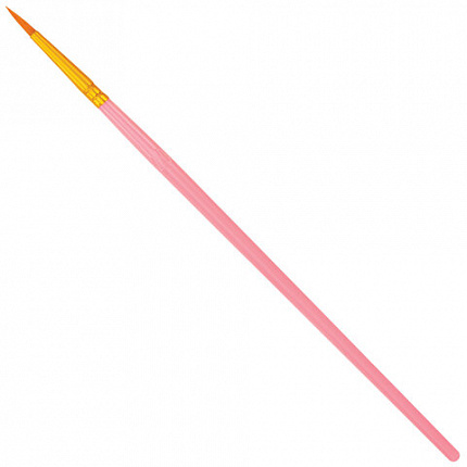 Кисти набор 10 шт., синтетика, розовые, № 2/0-8 (Круглые; Овальные; Плоские; Лайнеры), WBZ, 201088