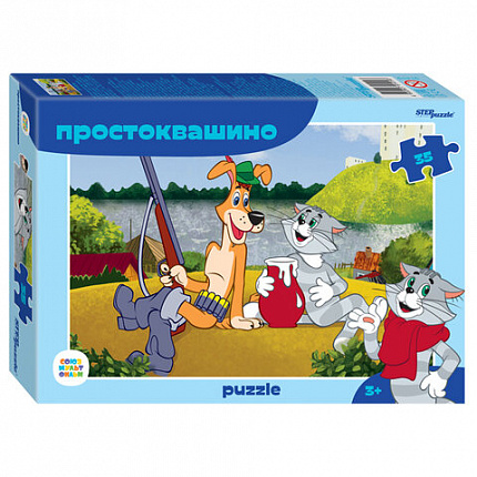 Пазл картонный 35 элементов, лицензия Мульт, АССОРТИ, поле 23х33 см, STEP PUZZLE