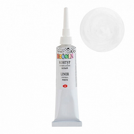 Контур акриловый универсальный "Декола", туба 18 мл, белый, Невская Палитра, 13603104