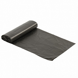 Мешки для мусора 60 л черные в рулоне 20 шт., ПНД 5 мкм, 57х65 см, ЛЮБАША эконом, 605331